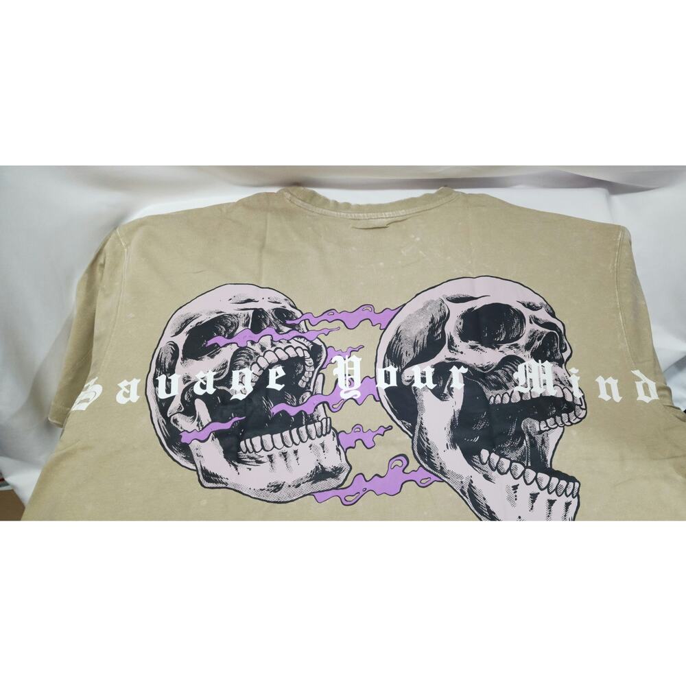 Rawgear Savage Your Mind Tee 2XL Gym Reaper Tan Beige New